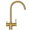 Смеситель для кухни 35k MIXLINE MLSS-0326G трубчатый излив, подкл.к фильтру, ЗОЛОТО
