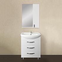 Мебель для ванной 1MarKa Вита 65Н с 3 ящиками, белый глянец