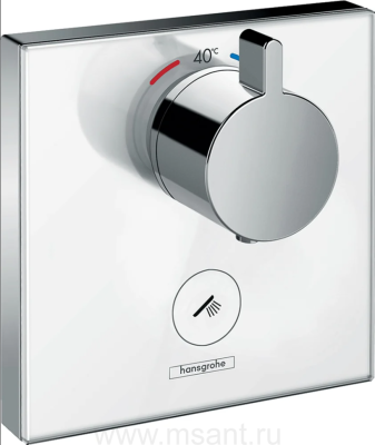 Термостат Hansgrohe ShowerSelect Glass 15735400 для душа, белый - хром