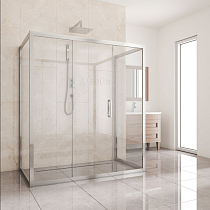 Душевой уголок Kubele DE019R3U-CLN-CH 140х90 см, профиль хром