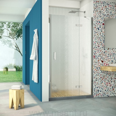 Дверь в душевой проем Vegas Glass AFP Retta 90 08 02 R, профиль глянцевый хром, стекло шиншилла