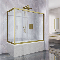 Шторка на ванну Kubele DE019PR4-CLN-BR 170х75 см, профиль бронза