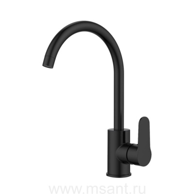 Смеситель для кухни, черный матовый, Poli, Milardo, POLBLJ0M05