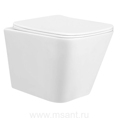 Унитаз подвесной Azario Hugo 350х480х363, безободковый, с быстросъемным сиденьем микролифт