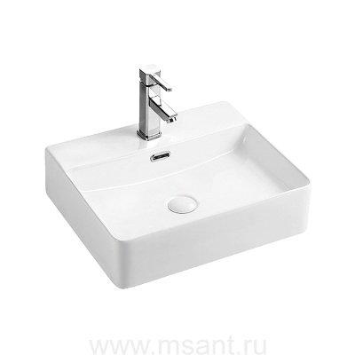 Раковина накладная Azario 500х420х120 прямоугольная, матовый белый