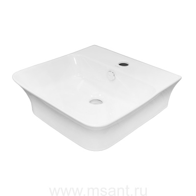 Раковина накладная Azario 410х410х125 квадратная, белый глянец