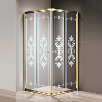 Душевой уголок Cezares Giubileo-A-2-100 стекло с узором, золото