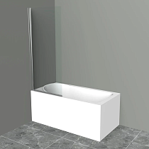 Шторка на ванну BelBagno Uno V-1-70/150-C-Cr стекло прозрачное
