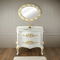 Мебель для ванной Migliore Virginia 110 lacatto bianco (тумба+столешница+раковина)