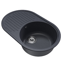 Мойкa MIXLINE ML-GM16 овальная с крылом, антрацит (343), 730*460*180мм