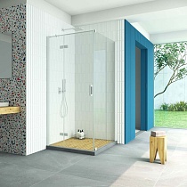 Душевой уголок Vegas Glass AFP-Fis Retta 80*120 01 crystalvision L профиль белый стекло crystalvision