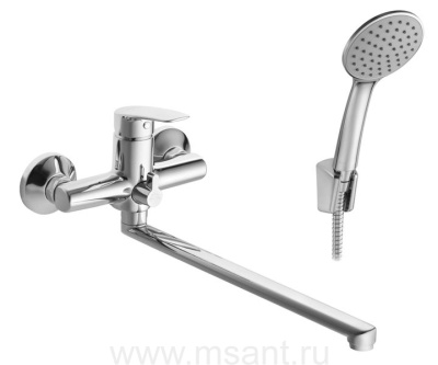 Смеситель Santek Марион для ванны-душа длинный излив, с аксессуарами, хром WH5A12006C001