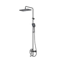 Душевая система с тропическим душем и изливом, матовый графит, Parker, IDDIS, PARGM3Fi06