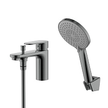 Смеситель Aquatek AQ1844BGM НИКА врезной на борт ванны на 1 отв., оружейная сталь