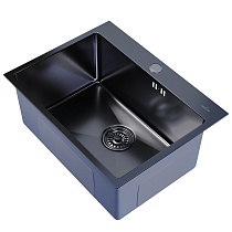 Мойка настол.монтаж 60х45 (3,0) вып 3 1/2 MIXLINE PRO 22см с сифоном (черный графит)