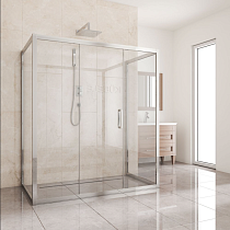 Душевой уголок Kubele DE019R3U-CLN-CH 140х100 см, профиль хром