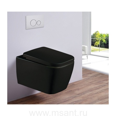 Унитаз подвесной TIRON-C (Matt Black). Размер: 485x335x285. 