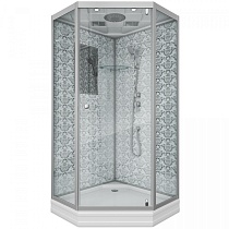 Душевая кабина Niagara Lux NG-7701DW (90x90х210) низкий поддон(15см),дверь распашная,стенки серебро,3 места