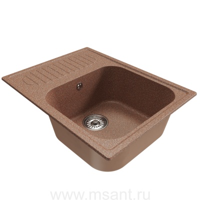 Мойкa MIXLINE ML-GM18 с крылом, терракотовая (307), 640*490*190мм