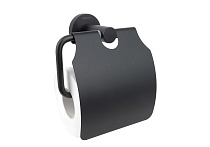 Бумагодержатель с крышкой Aquatek, матовый черный AQ4009MB ВЕГА