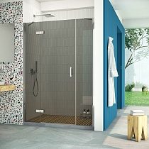 Дверь в душевой проем Vegas Glass AFP-F Retta 160 08 07 L профиль глянцевый хром стекло графит