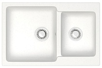 Кухонная мойка AZARIO Grand 765х500х190 двойная, искусственный мрамор, цвет Белый