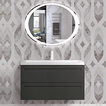 Мебель для ванной Art&Max Platino 100, подвесная, серая матовая