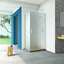 Душевой уголок Vegas Glass AFA-F Retta 100*80 01 10 R профиль белый стекло сатин