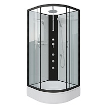 Душевая кабина Niagara Classic NG-6701-14BKTG (90х90х210) средний поддон(26см),черный,стекло прозрачное