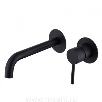 Смеситель ABBER Wasser Kreis AF8112B для раковины скрытого монтажа, черный матовый