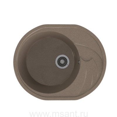 Мойкa MIXLINE ML-GMS08 СТАНДАРТ овальная с крылом, терракот (307), 570*460*170мм