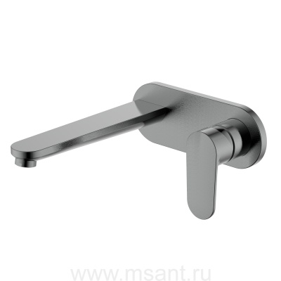 Смеситель Aquatek AQ1813BGM НИКА для раковины настенный (внешняя и скрытая часть), оружейная сталь