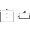 Раковина накладная Azario 515x425x135 прямоугольная, белый
