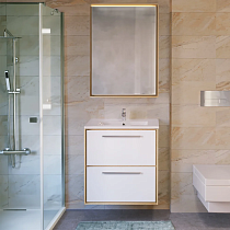 Мебель для ванной Raval Frame 60 белая, дуб сонома, подвесная