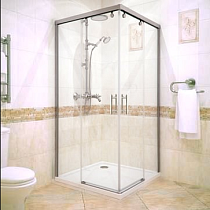 Душевой уголок GuteWetter Slide Square GK-864 95x95 см стекло бесцветное, профиль хром