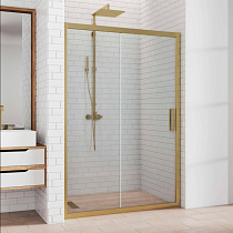 Душевая дверь в нишу Kubele DE019D2-CLN-BR 155 см, профиль бронза