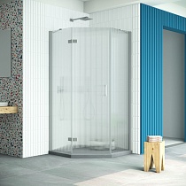 Душевой уголок Vegas Glass AFA-Pen Retta 100 07 Moru L профиль матовый хром стекло Moru