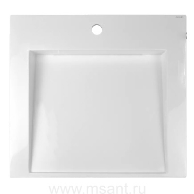 Раковина Azario Domino 600х555х80 литьевой мрамор, сифон в комплекте, белая (CS00082282)