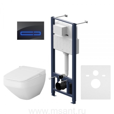 Комплект унитаз с инсталляцией AM.PM FlashClean, с электронной крышкой-биде CleanCare и клавишей AM.PM Inspire 2.0 IS450A38.CCC50A 