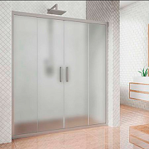 Душевая дверь в нишу Kubele DE019D4-MAT-MT 185 см, профиль матовый хром