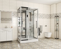 Душевая кабина Niagara Lux NG-7713WL (82x120х215) низкий поддон(15см),дверь раздвижная,стенки серебро,5 мест