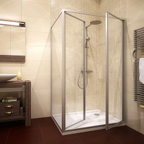 Душевой уголок GuteWetter Practic Rectan GK-402 правая 90x80 см стекло бесцветное, профиль матовый хром