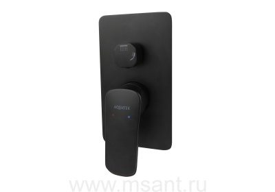 Смеситель для ванны AQUATEK (внешняя и скрытая часть), матовый черный AQ1046MB ВЕГА 