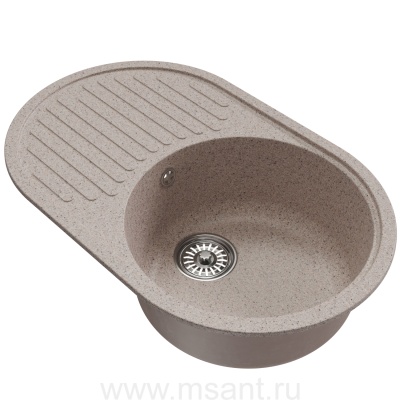 Мойкa MIXLINE ML-GM16 овальная с крылом, песочная (302), 730*460*180мм