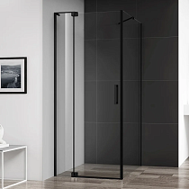 Душевой уголок Cezares Slider AH 1 100-70/80 C Nero профиль черный, стекло прозрачное