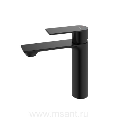 Смеситель для умывальника, чёрный матовый, Maze, Milardo, MAZBL00M01