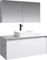 Мебель для ванной Aqwella 5 stars Mobi 120 бетон светлый, белая