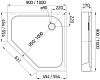 Поддон для душа Alex Baitler AB9017V-1 пятиугольный