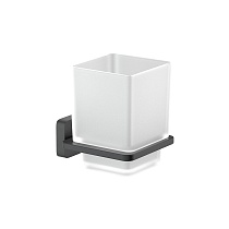 Стакан с держателем Aquatek, матовый черный AQ4304MB ЛИБРА