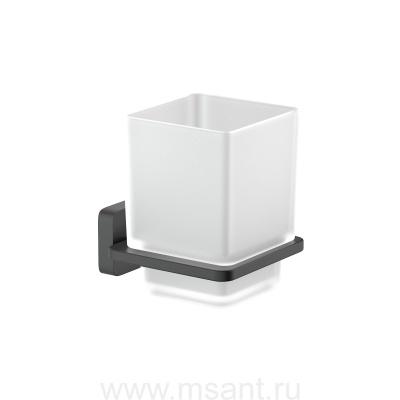 Стакан с держателем Aquatek, матовый черный AQ4304MB ЛИБРА